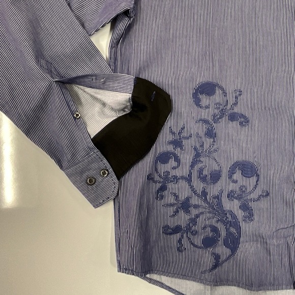 Men’s J. Campbell Los Angeles Lg Sleeve Button Up Embroidery Blue  Sz XL - Picture 8 of 10